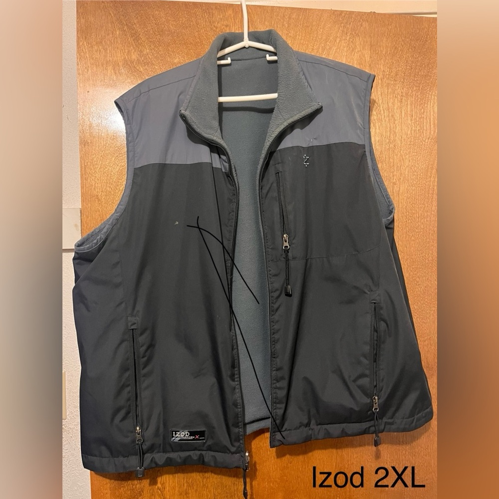 Izod Charcoal and Black Men's Vest 2XL